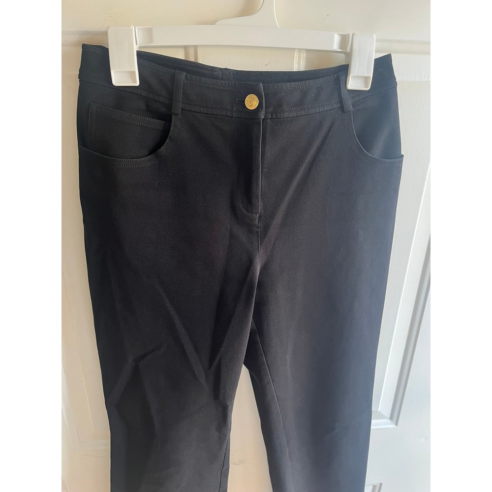 St. John Women's Black Designer Business Straight Leg Hi-Rise Ankle Pant Sz 4 - Picture 3 of 10